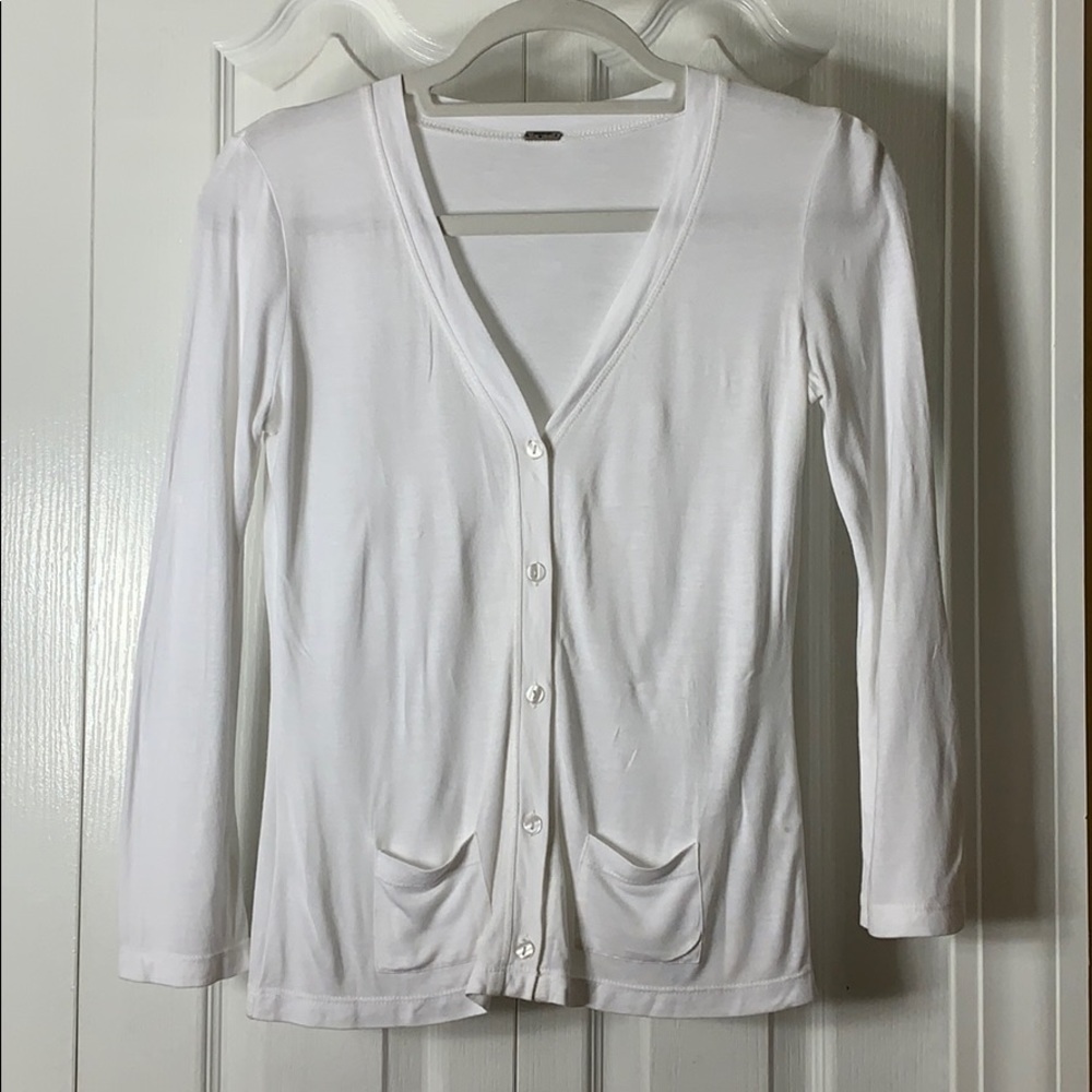 Chan Luu White Button Down Cardigan